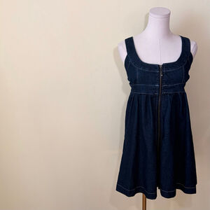 Boom Boom Jeans Women’s Blue Denim Zipper Mini Dress L